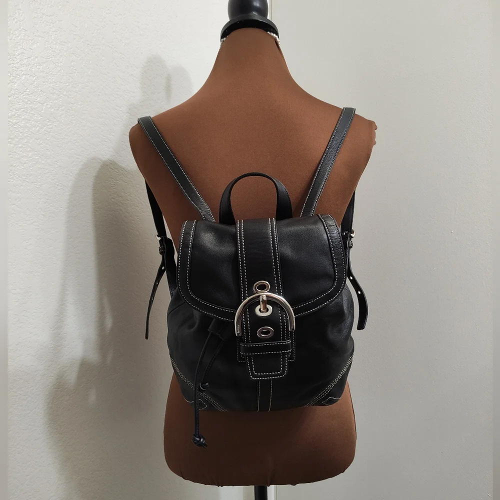 Coach #3559 Soho Black Leather
Drawstring Mini Backpack - Picture 11 of 13